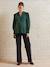 Openwork Cotton Blouse for Maternity & Nursing fir green 