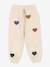 Fleece trousers with KONGES SLOJD heart pattern beige 