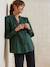 Openwork Cotton Blouse for Maternity & Nursing fir green 