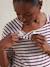 Striped nursing clothes t-shirt in organic cotton* bordeaux red 