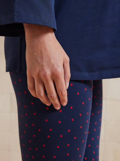 Set of 2-Piece 'Mon Amour' Pyjamas for Maternity navy blue 