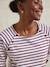 Striped nursing clothes t-shirt in organic cotton* bordeaux red 