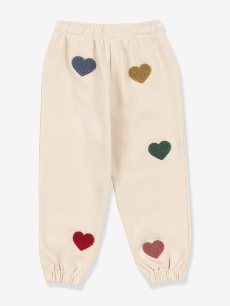 Fleece trousers with KONGES SLOJD heart pattern beige 