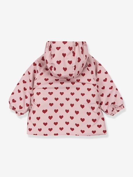 Heart print waterproof windcheater jacket Mismou KONGES SLOJD grey+rose 