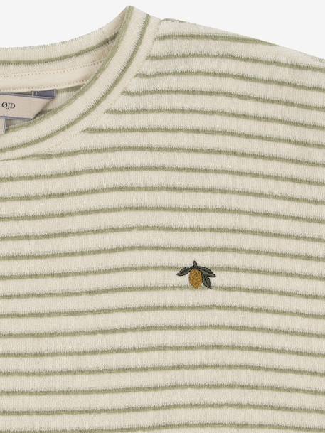 Striped ITTY KONGES SLOJD sweatshirt in towelling. beige 