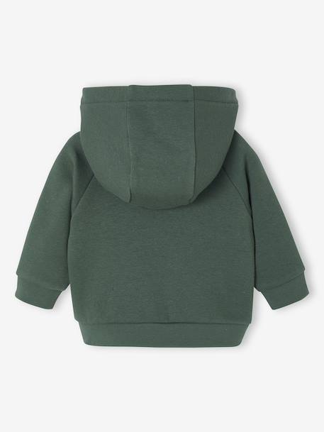 Zipped hooded fleece cardigan for babies fir green 