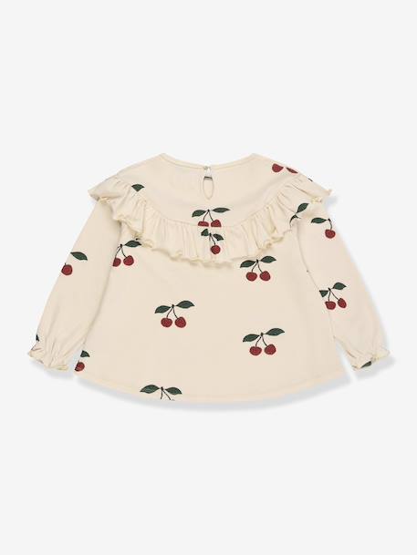 Ruffled Blouse with Glittery Details for Girls, KONGES SLOJD beige 