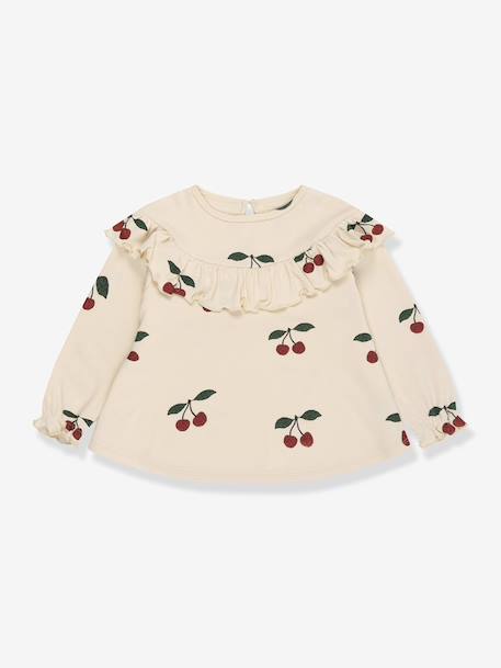 Ruffled Blouse with Glittery Details for Girls, KONGES SLOJD beige 