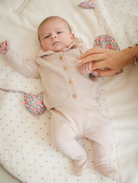 Customisable ENVIE DE FRAISE wool and cashmere newborn set blush 