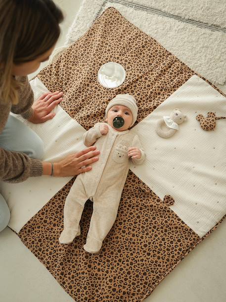 Leopard Activity Mat in Cotton Gauze, ENVIE DE FRAISE beige 