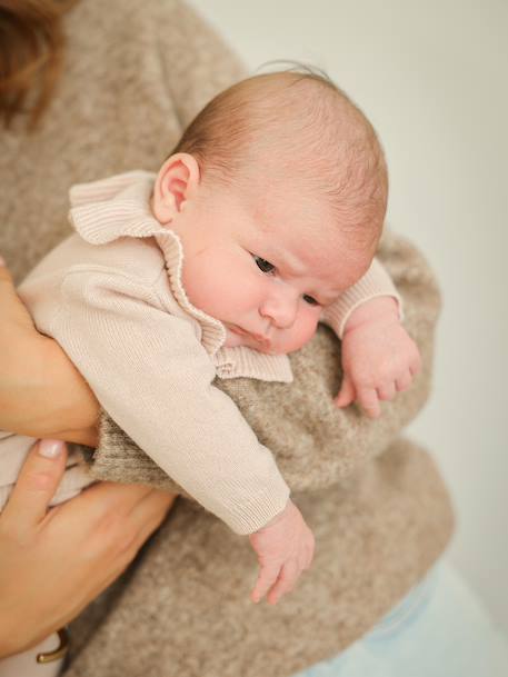 Customisable ENVIE DE FRAISE wool and cashmere newborn set blush 