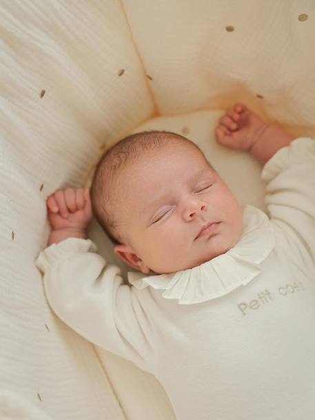 Pack of 2 Sleepsuits in Velour for Newborn Girls, ENVIE DE FRAISE ecru 