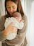 Pack of 2 Sleepsuits in Velour for Newborn Girls, ENVIE DE FRAISE ecru 