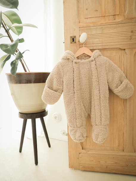 Pramsuit with Leopard Lining, Family Capsule Collection, ENVIE DE FRAISE taupe 