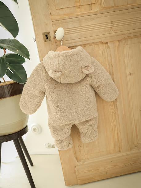 Pramsuit with Leopard Lining, Family Capsule Collection, ENVIE DE FRAISE taupe 