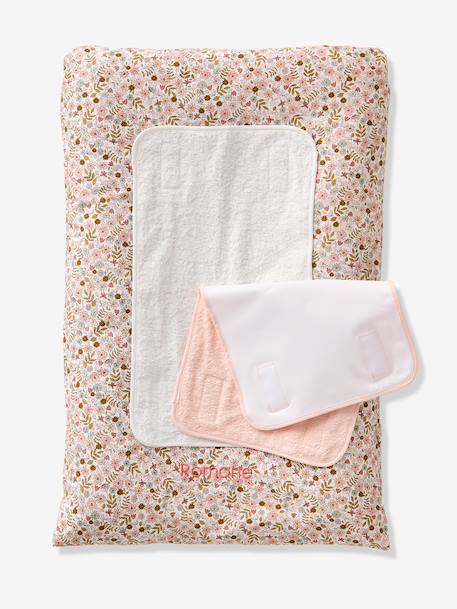 Changing Mat + 2 Changing Pads, FLORA printed white 