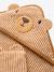 Bath cape + PETIT OURS wash mitt, with recycled cotton striped beige 