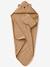 Bath cape + PETIT OURS wash mitt, with recycled cotton striped beige 