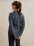 Round-Neck Jumper for Nursing, in Jersey Knit with Wool anthracite+fuchsia 