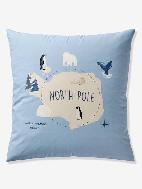 PÔLE NORD duvet cover set + pillowcase for children, with recycled cotton ocean blue 