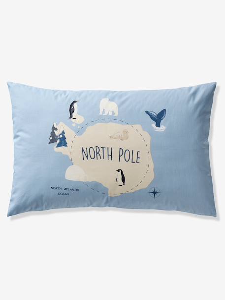 PÔLE NORD duvet cover set + pillowcase for children, with recycled cotton ocean blue 