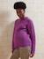 Round-Neck Jumper for Nursing, in Jersey Knit with Wool anthracite+fuchsia 