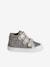 Hook-and-Loop Leather Trainers for Girls, Designed for Autonomy gold+navy blue+printed beige 