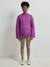 Round-Neck Jumper for Nursing, in Jersey Knit with Wool anthracite+fuchsia 