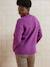 Round-Neck Jumper for Nursing, in Jersey Knit with Wool anthracite+fuchsia 