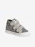 Hook-and-Loop Leather Trainers for Girls, Designed for Autonomy gold+navy blue+printed beige 