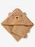 Bath cape + PETIT OURS wash mitt, with recycled cotton striped beige 