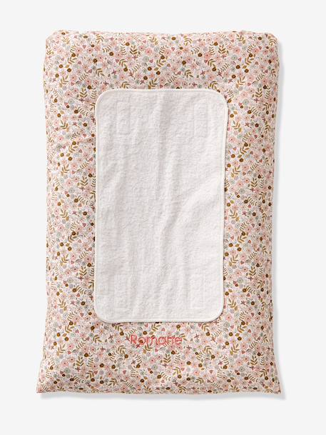 Changing Mat + 2 Changing Pads, FLORA printed white 