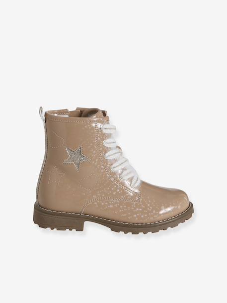 Ankle Boots with Laces & Zip for Children, Designed for Autonomy nude pink 