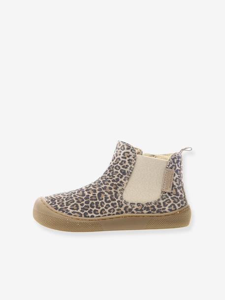 Barefoot Glitty Boots, NATURINO® brown+gold+taupe 