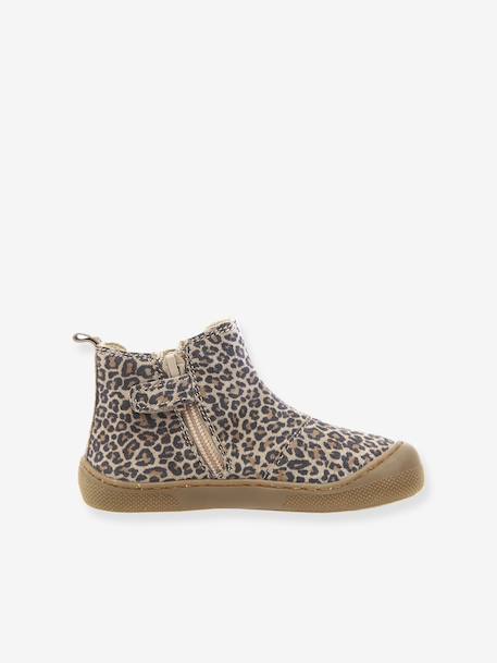 Barefoot Glitty Boots, NATURINO® brown+gold+taupe 