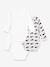 Pack of 3 Printed Long-Sleeved Wrapover Bodysuits for Babies, PETIT BATEAU white 