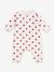 Quilted Cotton Jumpsuit with Heart Print for Babies, PETIT BATEAU white 