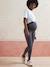 Seamless Leggings for Maternity Black+grey 