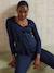 Fleece Jumpsuit for Maternity & Nursing navy blue 