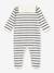 Unisex Pyjamas in Printed Striped Velour for Babies, PETIT BATEAU navy blue 