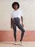 Seamless Leggings for Maternity Black+grey 