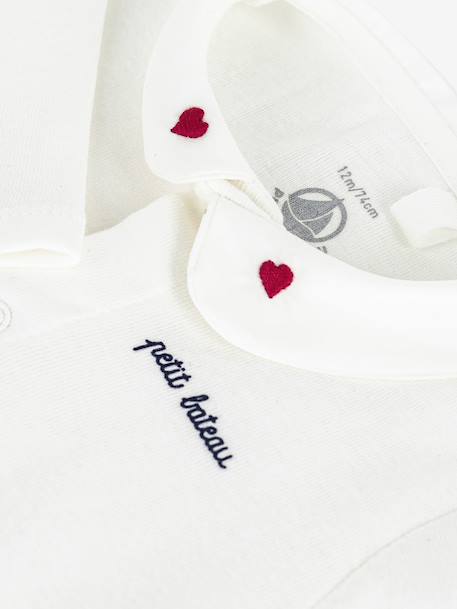 Bodysuit with Embroidered Collar, PETIT BATEAU red 