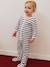 Unisex Pyjamas in Printed Striped Velour for Babies, PETIT BATEAU navy blue 
