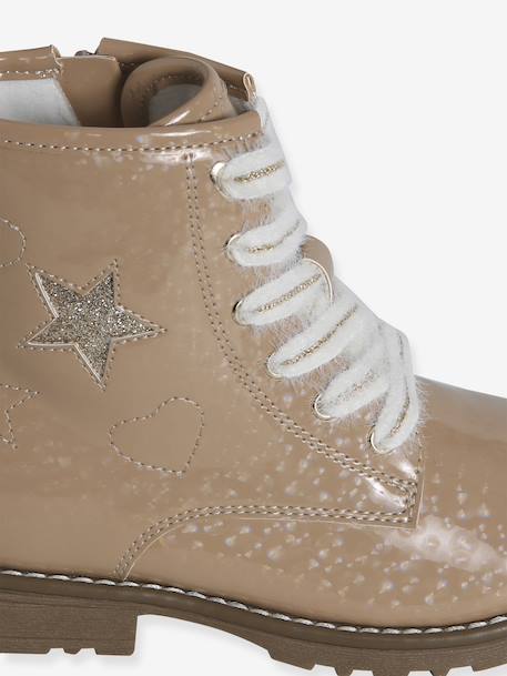 Ankle Boots with Laces & Zip for Children, Designed for Autonomy nude pink 