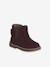 Leather Boots with Elastic, for Baby Girls black+bordeaux red+Camel+navy blue+printed beige 
