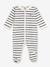 Unisex Pyjamas in Printed Striped Velour for Babies, PETIT BATEAU navy blue 