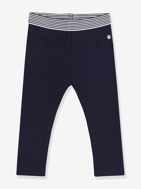 Plain Cotton Jeggings for Babies, PETIT BATEAU navy blue 