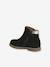 Zipped Leather Boots for Babies black+gold 