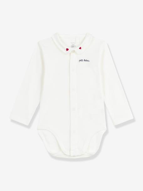 Bodysuit with Embroidered Collar, PETIT BATEAU red 