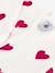 Baby unisex pyjamas in printed fleece with PETIT BATEAU hearts white 